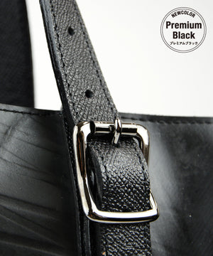 SEAL Work Tote for Men PS036 PREMIUM BLACK Genuine Leather Close Up