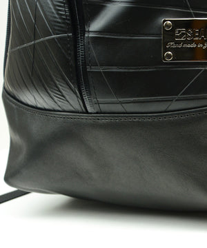 SEAL Best Men's Backpack for Work PS094 BLACK Genuine Leather Bottom