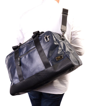 SEAL x Morino Canvas Carry On Bag NAVY Over the shoulder View