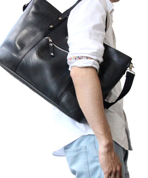 SEAL Work Tote for Men PS036 PLAIN BLACK Over the Shoulder View