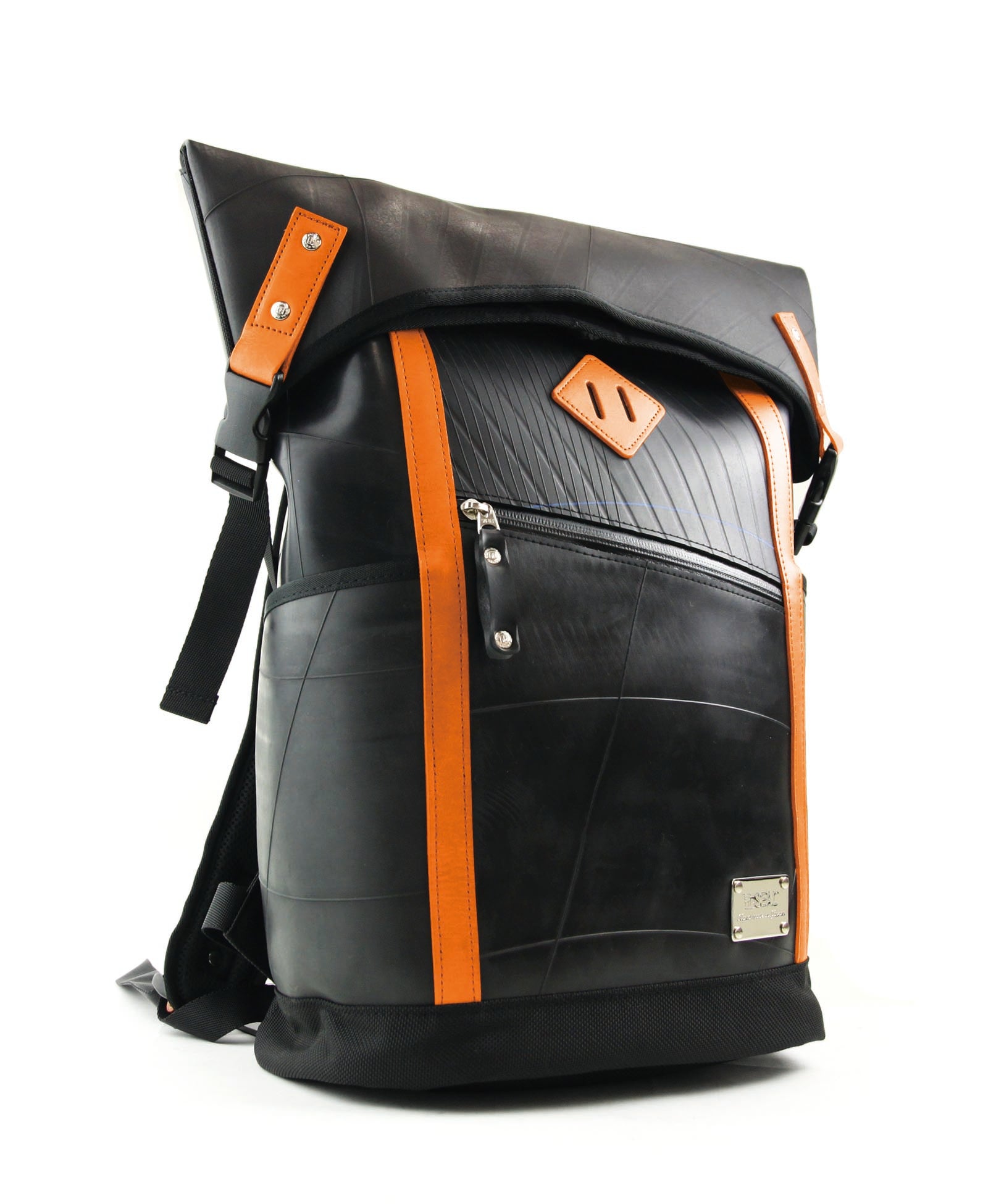 Mens Black Leather Designer Backpack Carry On Branded Travel 