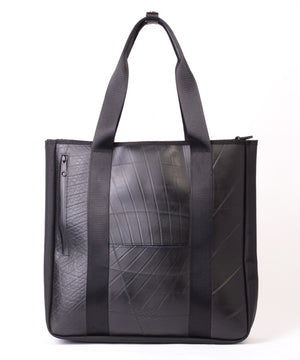 SEAL Recycled Tire Tube Men's Tote Bag PS151 BLACK Back View