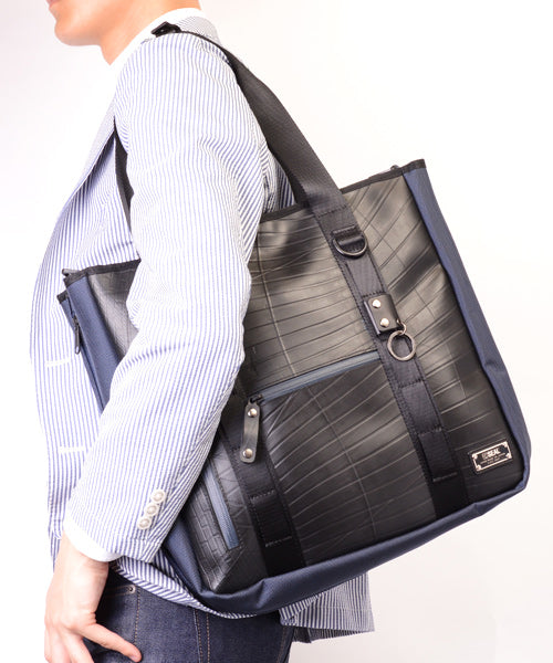Men's Tote With Expandable Design, Recycled Tire Tube Bag